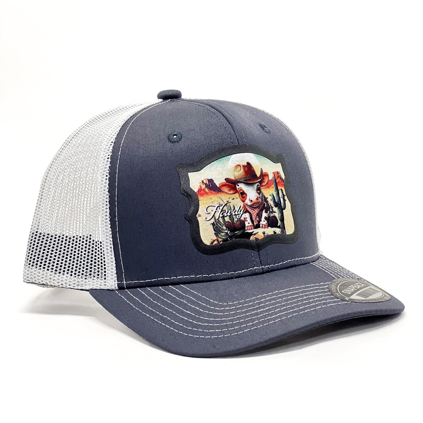 Country Chic 'Howdy' Premium Pig Cowboy Sublimation Western Trucker Cap