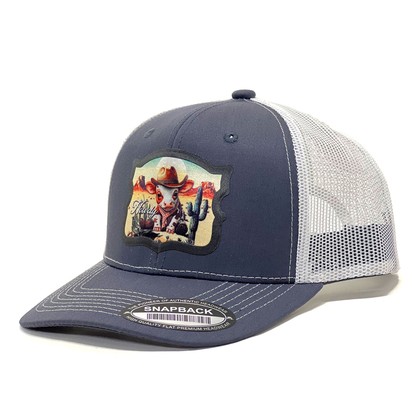 Country Chic 'Howdy' Premium Pig Cowboy Sublimation Western Trucker Cap