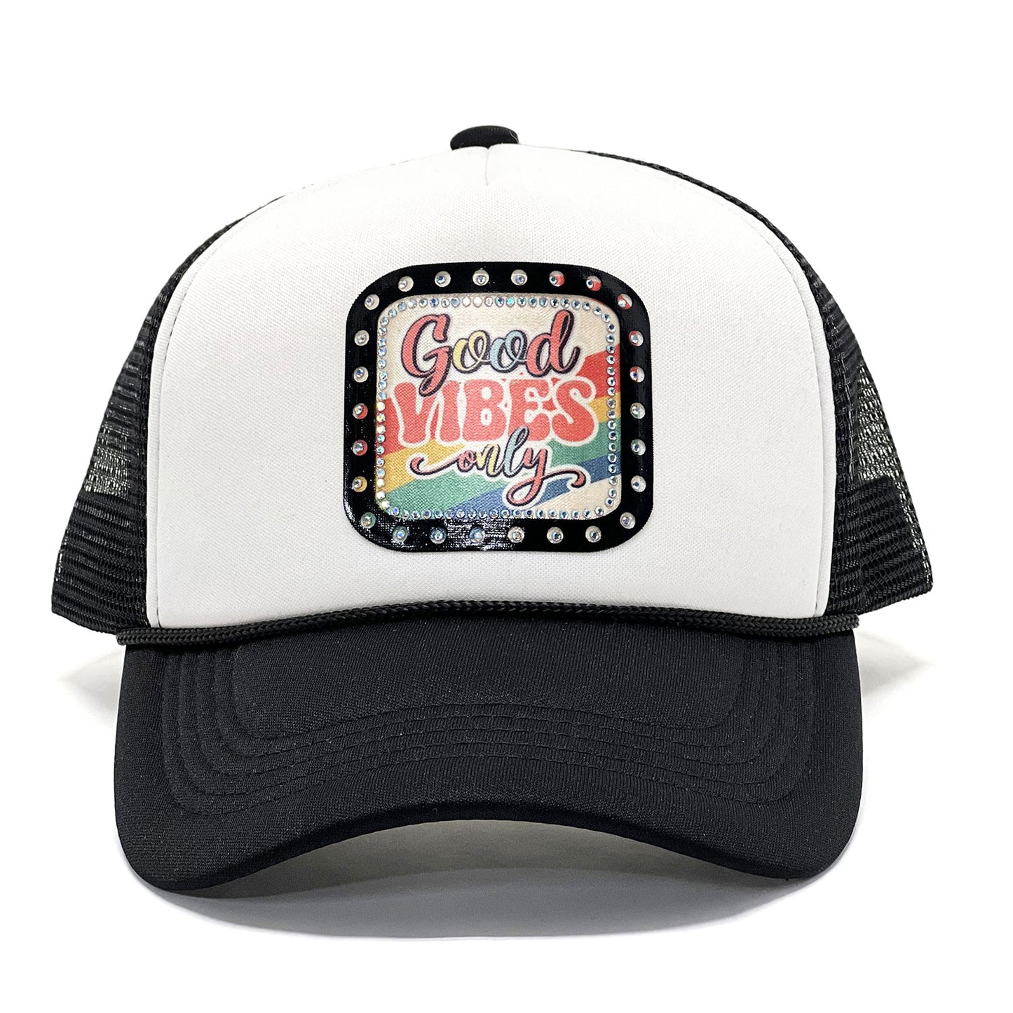 Positive Vibes Inspiring 'Good Vibes Only' Trendy Premium Trucker Hat Stylish