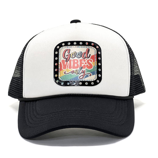 Positive Vibes Inspiring 'Good Vibes Only' Trendy Premium Trucker Hat Stylish