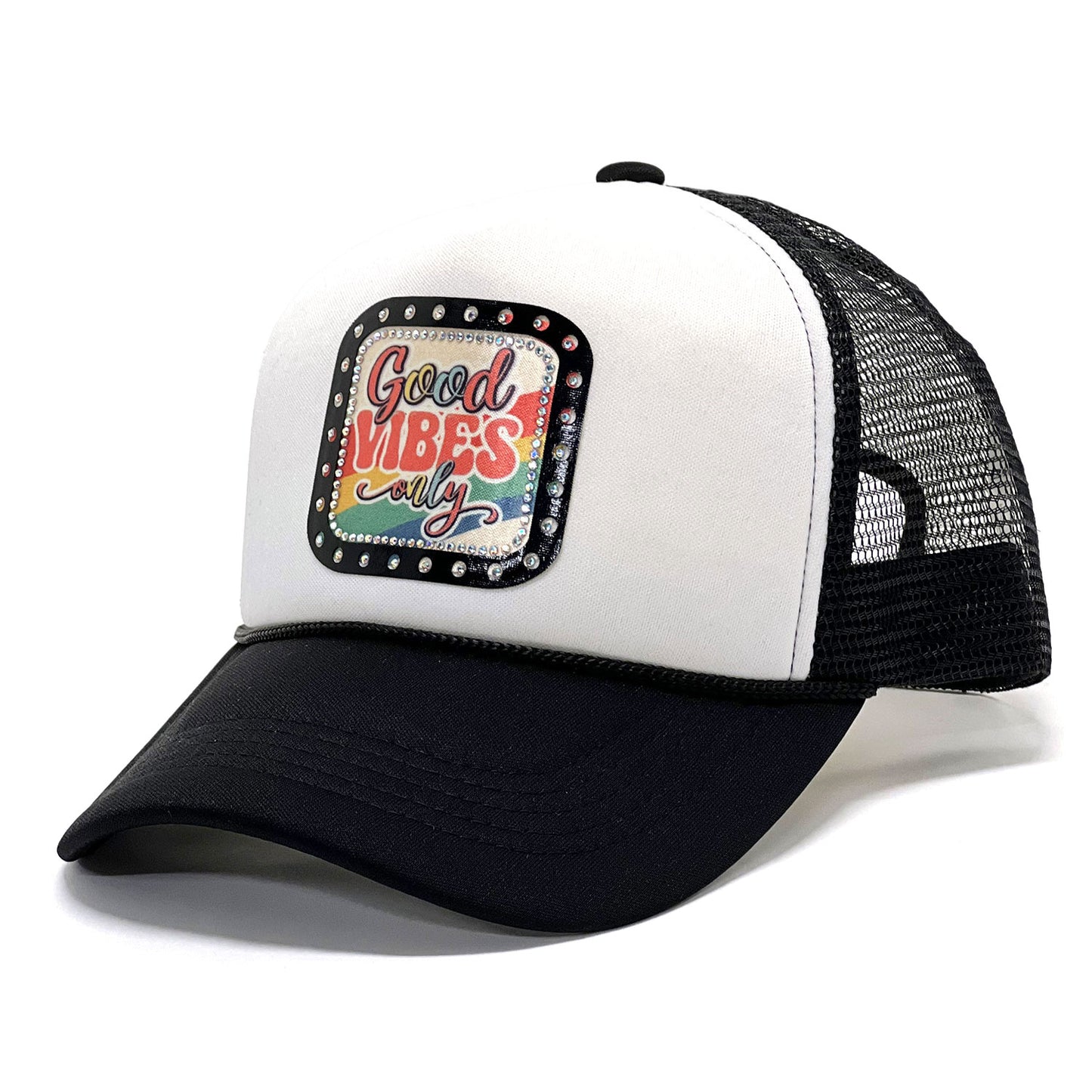 Positive Vibes Inspiring 'Good Vibes Only' Trendy Premium Trucker Hat Stylish