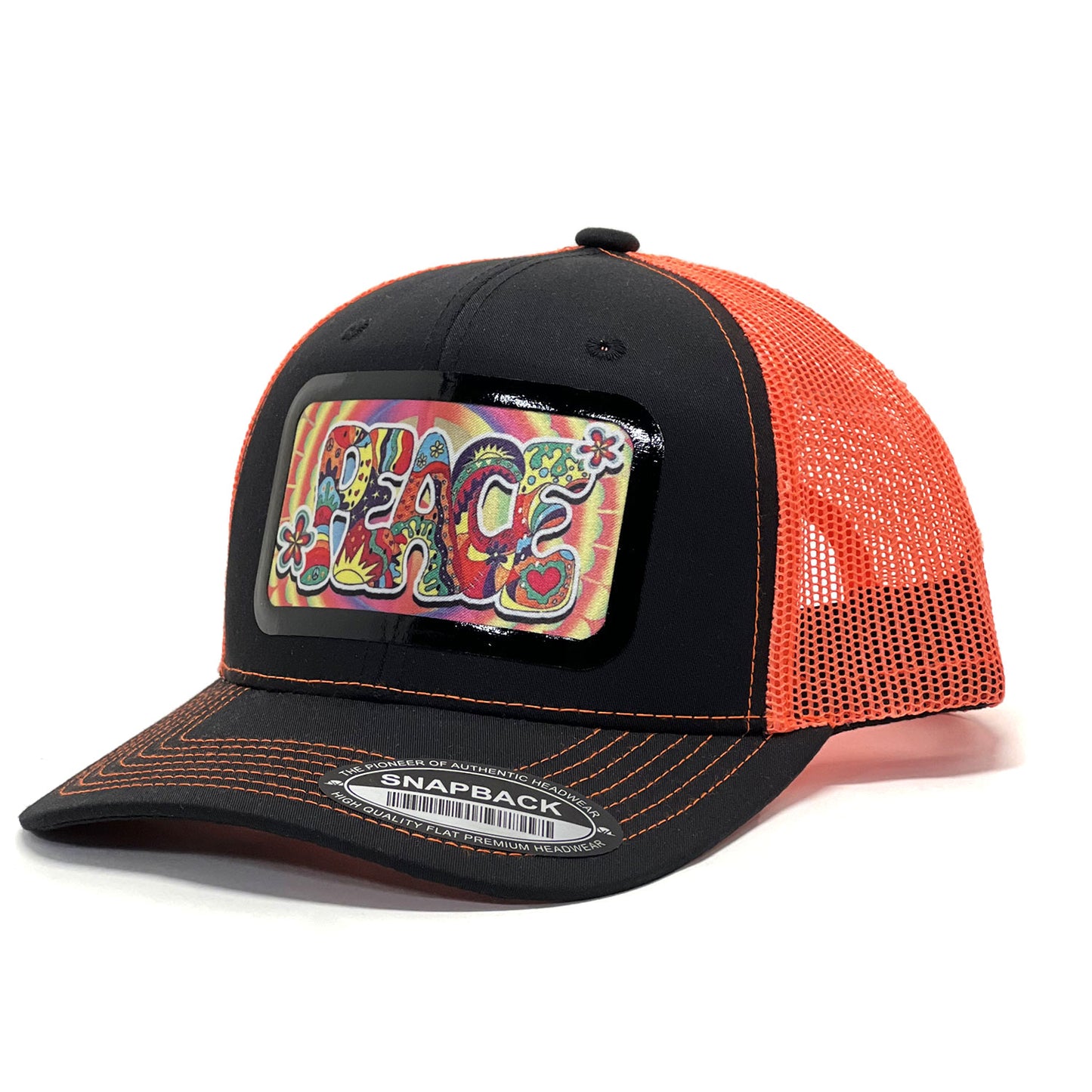 Peace - Trendy Premium Mesh Trucker & Baseball Cap,Unisex Headwear with Vinyl Patch Unique Designs