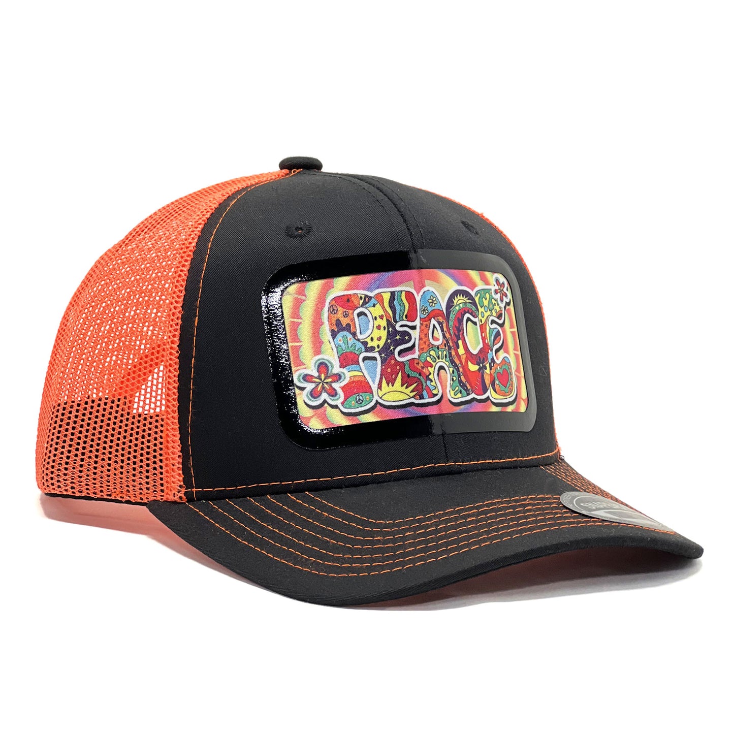 Peace - Trendy Premium Mesh Trucker & Baseball Cap,Unisex Headwear with Vinyl Patch Unique Designs