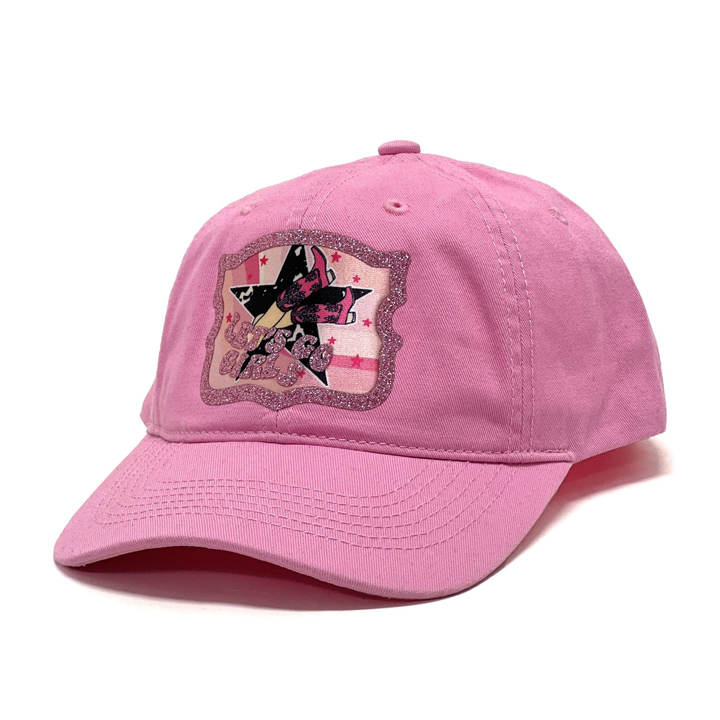 'Let's Go Girls' Western Style Baseball Hats for Cowgirls Fashion Stylish Modern Hat - Glitter Vinyl