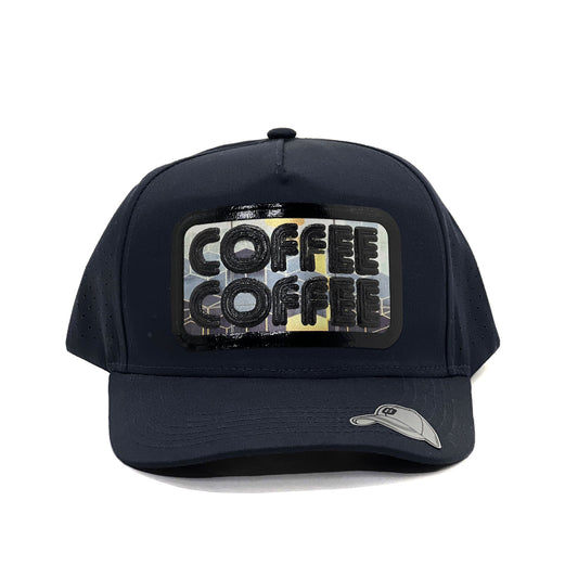 'Coffee Coffee' Lovers Vinyl Sublimation Premium Trucker and Adjustable Snapback Baseball Caps