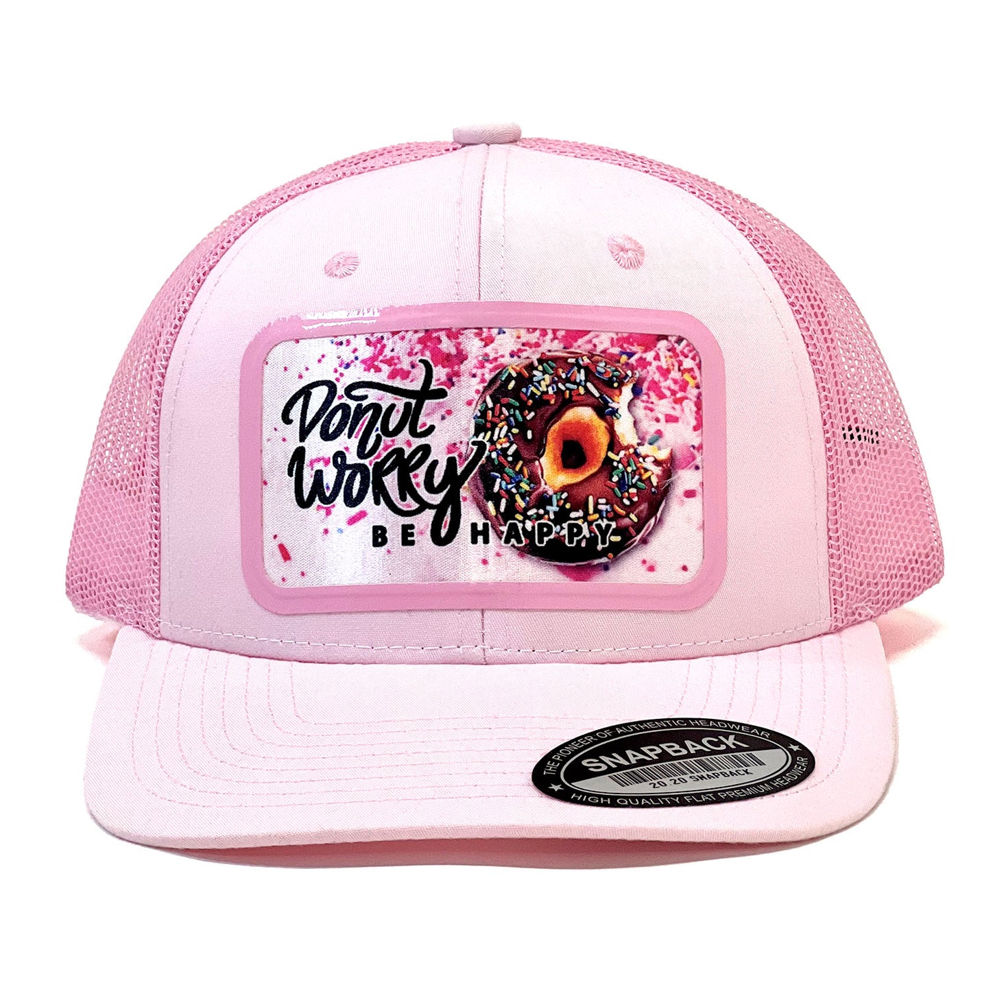 'Donut Worry Be Happy' Unisex Premium Food Style Trucker Cap