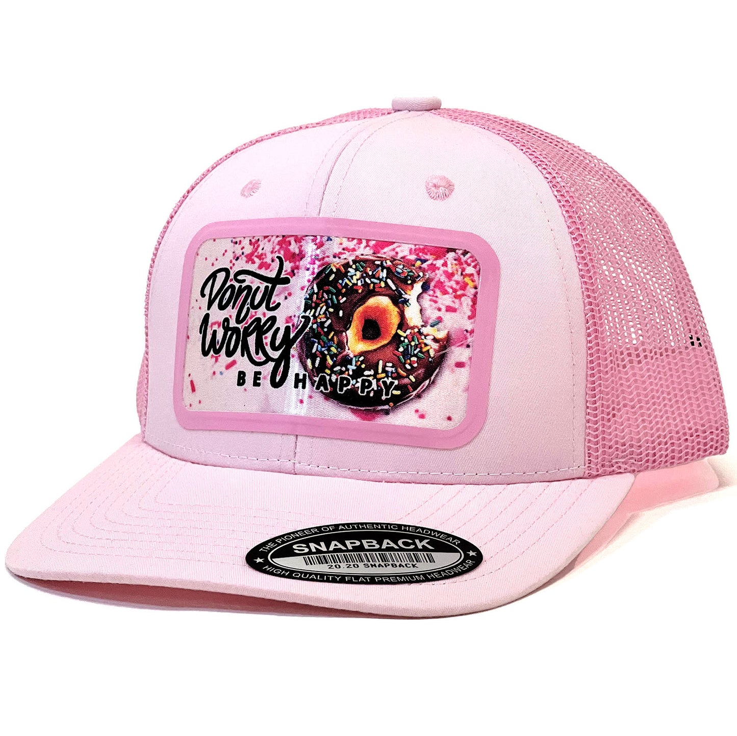 'Donut Worry Be Happy' Unisex Premium Food Style Trucker Cap