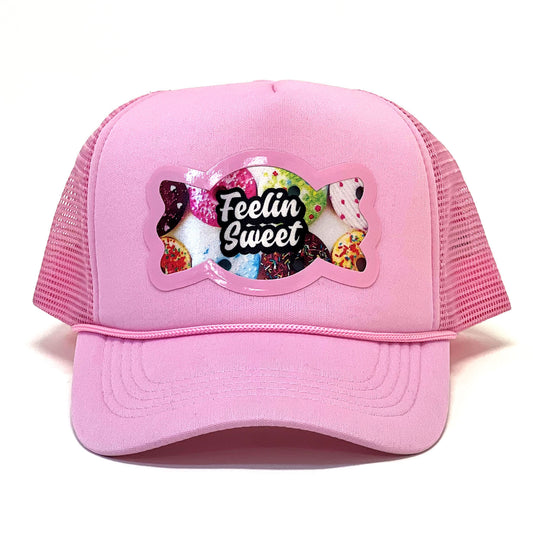 Feelin' Sweet Donut Lover Premium Trucker & Baseball Cap: Mouthwatering & Cool Hats for Donut Enthusiasts – Comfortable & Fashionable