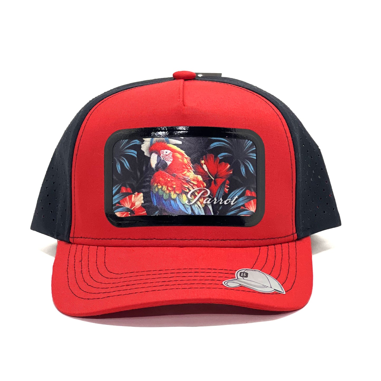 Unisex Parrot Floral Colorful Design Mesh Trucker Cap