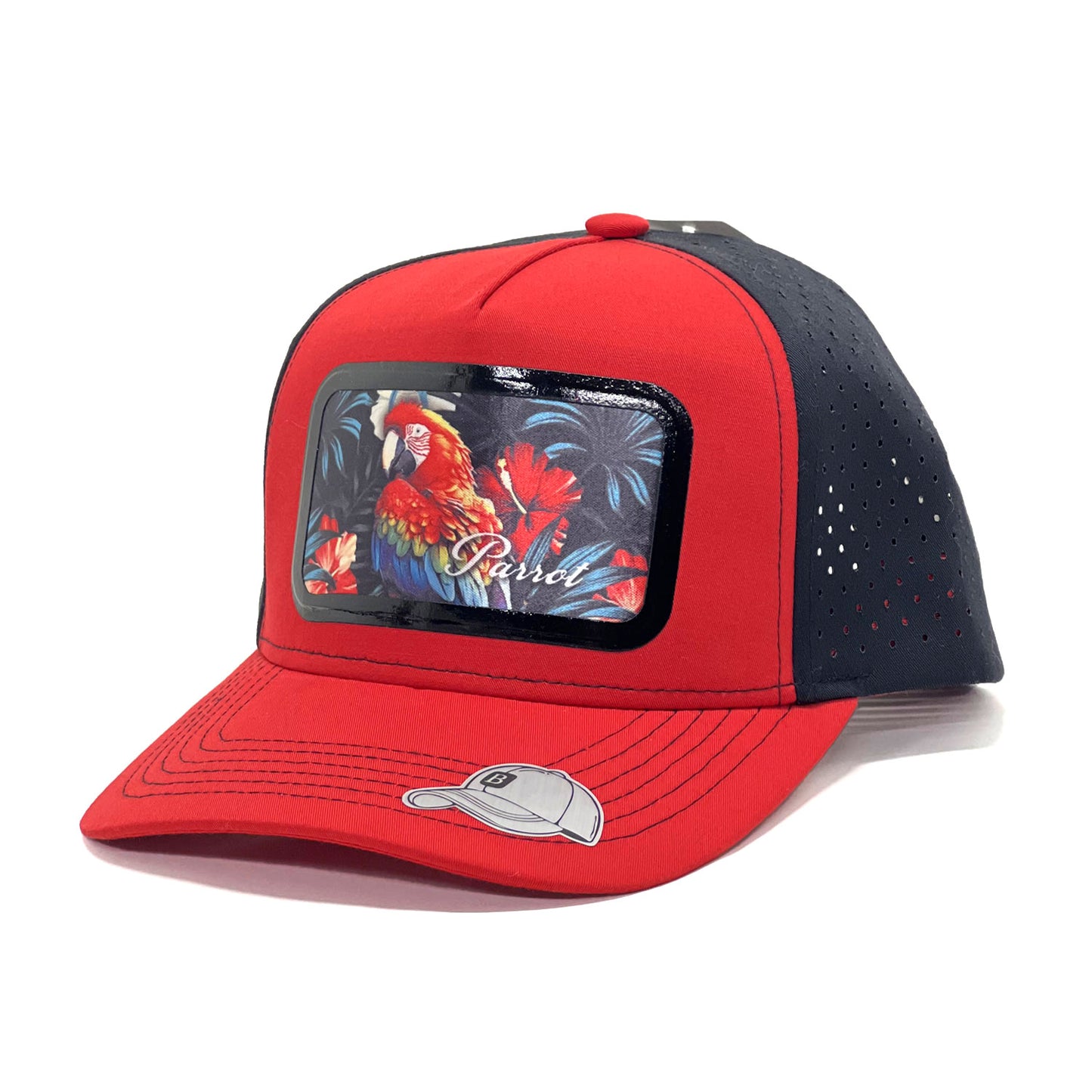 Unisex Parrot Floral Colorful Design Mesh Trucker Cap