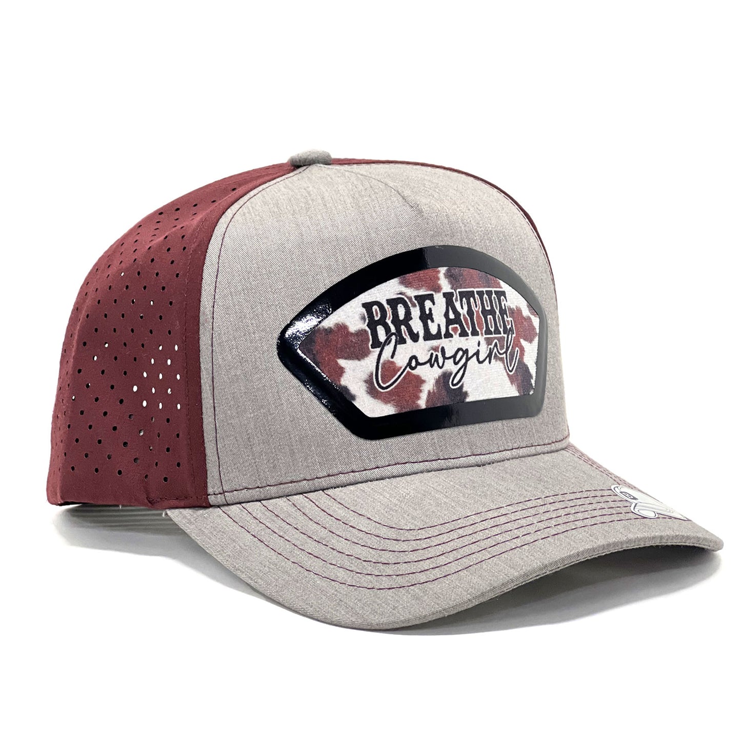 Country-Inspired 'Breathe Cowgirl' Premium Snapback Mesh Trucker Hat