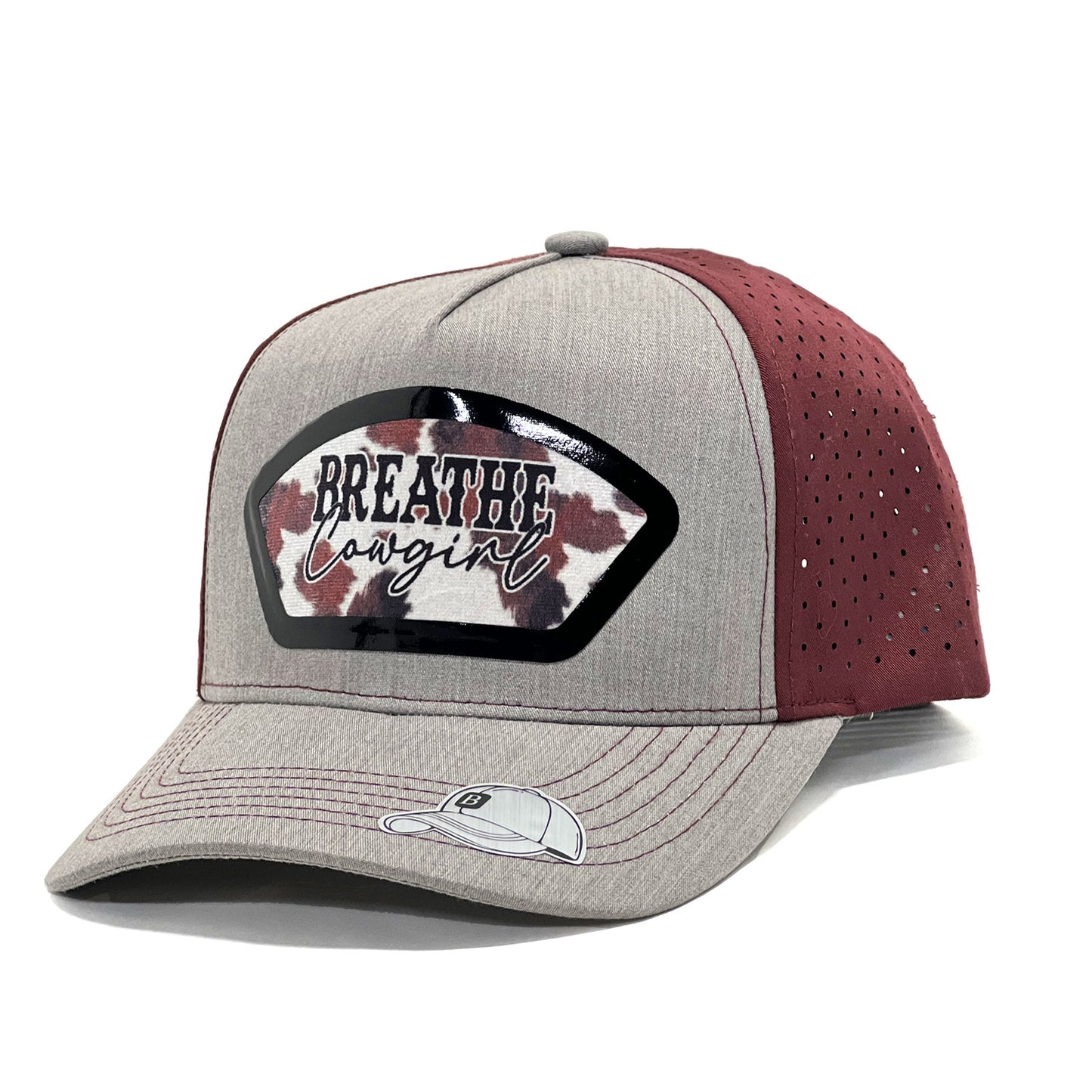 Country-Inspired 'Breathe Cowgirl' Premium Snapback Mesh Trucker Hat