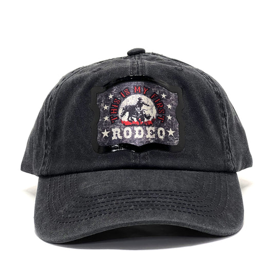 Rodeo-Inspired Western 'This is My First Rodeo' Premium Mesh Trucker Hat