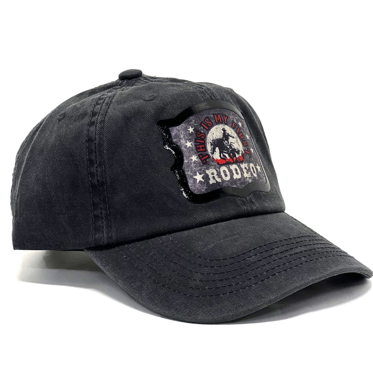 Rodeo-Inspired Western 'This is My First Rodeo' Premium Mesh Trucker Hat