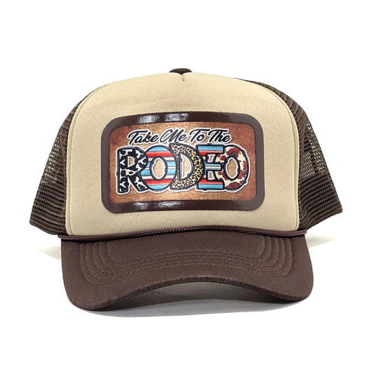 Western Inspired 'Take me to the Rodeo' Premium Snapback Mesh Trucker