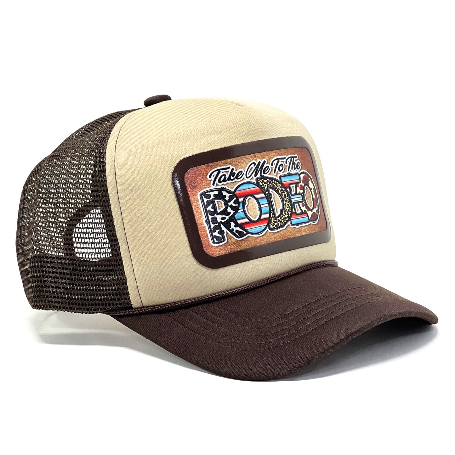 Western Inspired 'Take me to the Rodeo' Premium Snapback Mesh Trucker