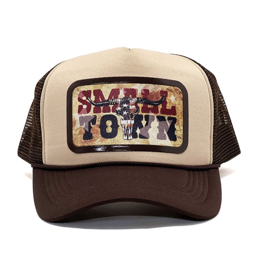 Small Town-Cowboy Snapback Mesh Cap-Trucker Hat for Everyone