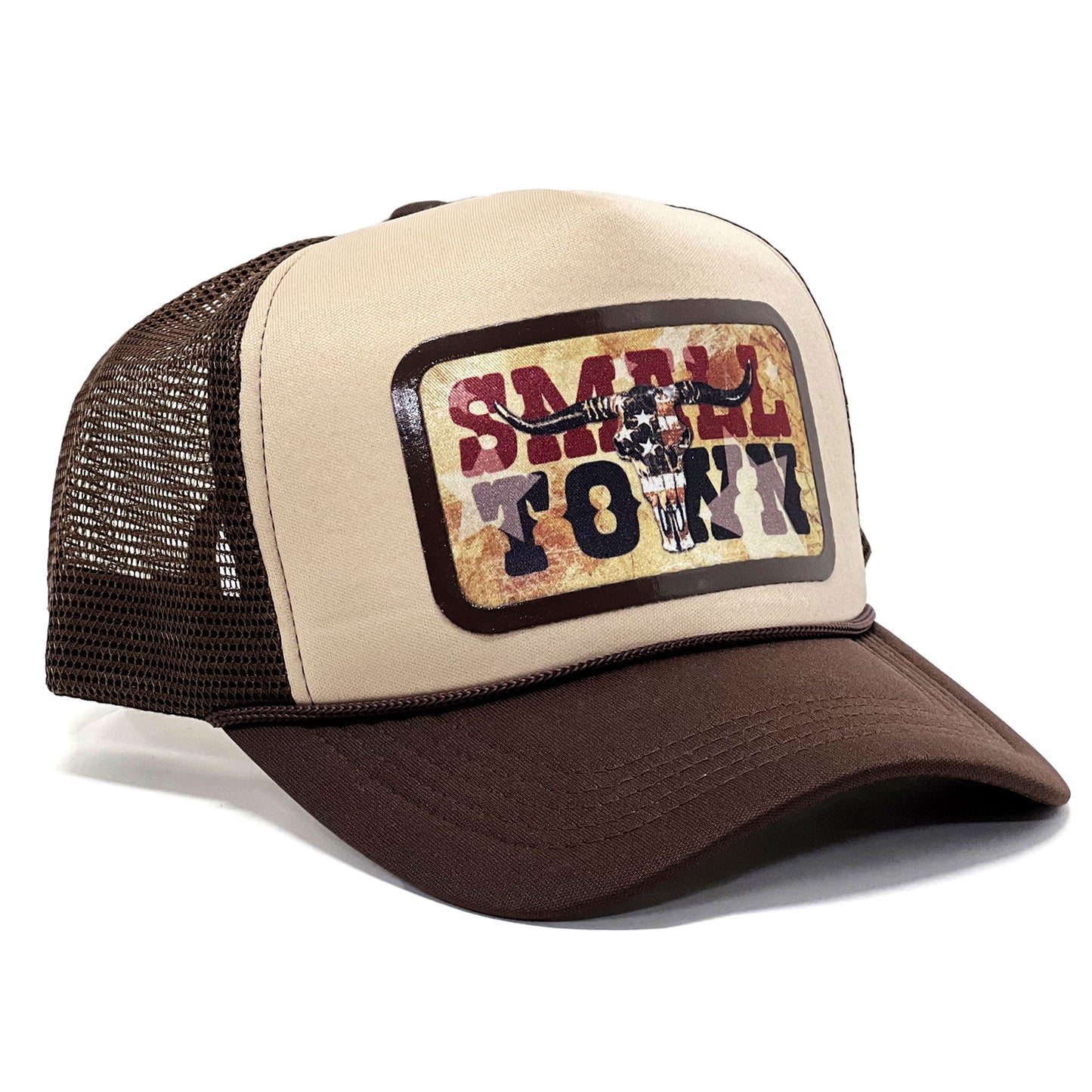 Small Town-Cowboy Snapback Mesh Cap-Trucker Hat for Everyone