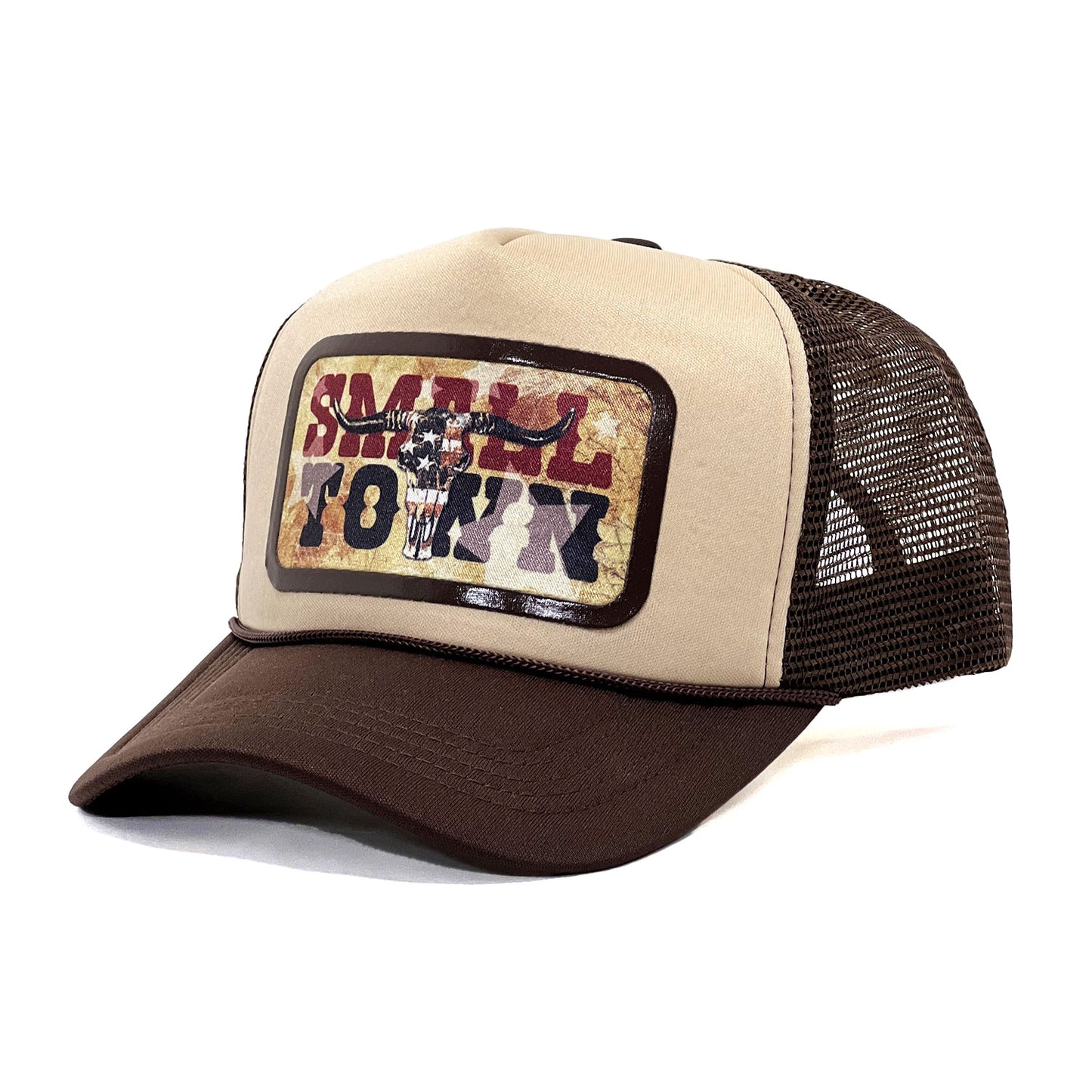 Small Town-Cowboy Snapback Mesh Cap-Trucker Hat for Everyone