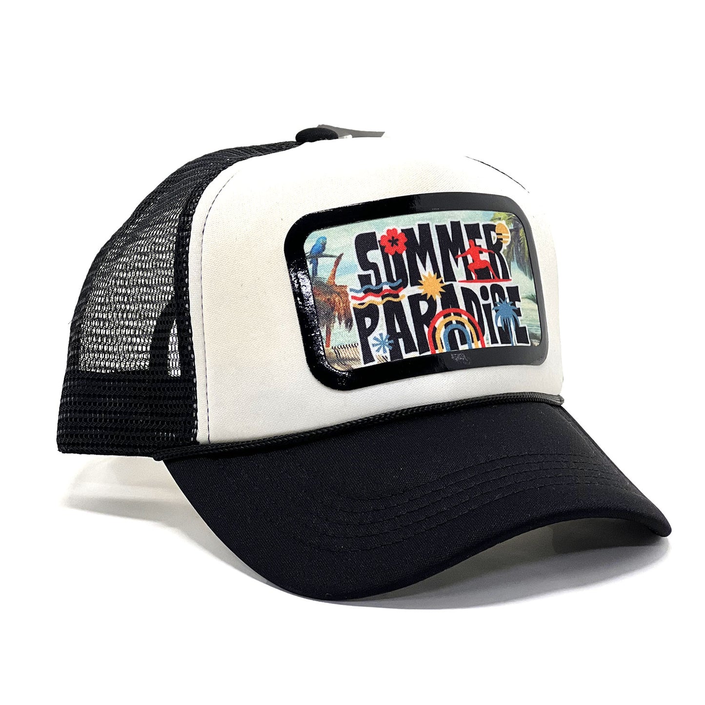 Premium "Summer Paradise" Baseball Cap & Trucker Hat Design, High-Quality, Vintage Unisex Style