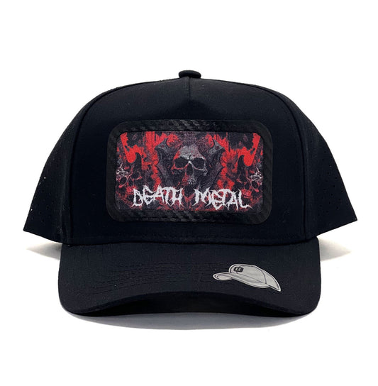 Fashionable 'Death Metal' Unisex Snapback Vinyl Patch Trucker Cap Breathable Trendy Baseball Hat