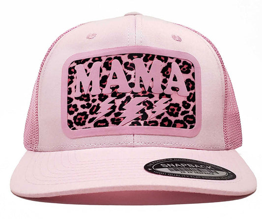 Mama Leopard Print Premium Baseball & Trendy Snapback Trucker Hat: Fierce & Fabulous - Stylish Moms