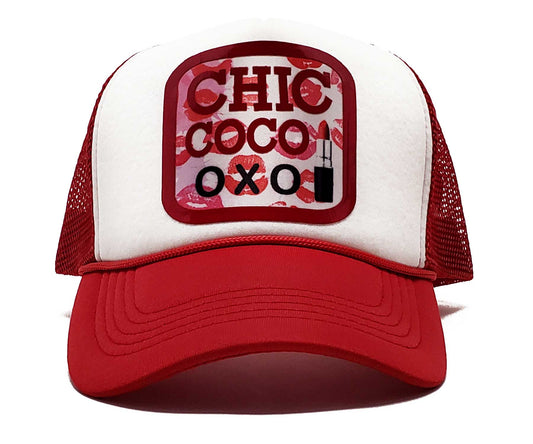 'Chic Coco Oxo' Fitted Snapback Baseball Cap & Premium Trendy Trucker Hat, Fashion-Stylish Women