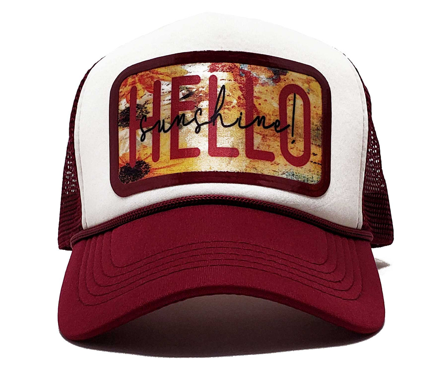 'Hello Sunshine' Premium Trendy Baseball & Snapback Trucker Cap, Bright & Cheerful - Positive Energy