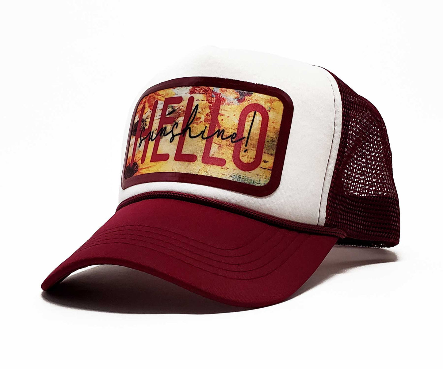 'Hello Sunshine' Premium Trendy Baseball & Snapback Trucker Cap, Bright & Cheerful - Positive Energy