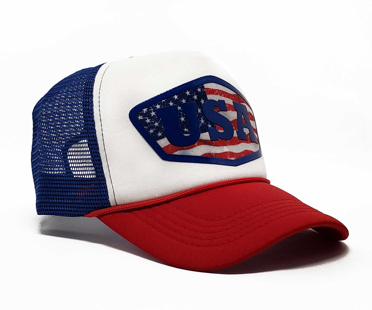 USA Modern Baseball Mesh Cap with Breathable Design: High-Quality Trucker Hat for Patriotic Fans