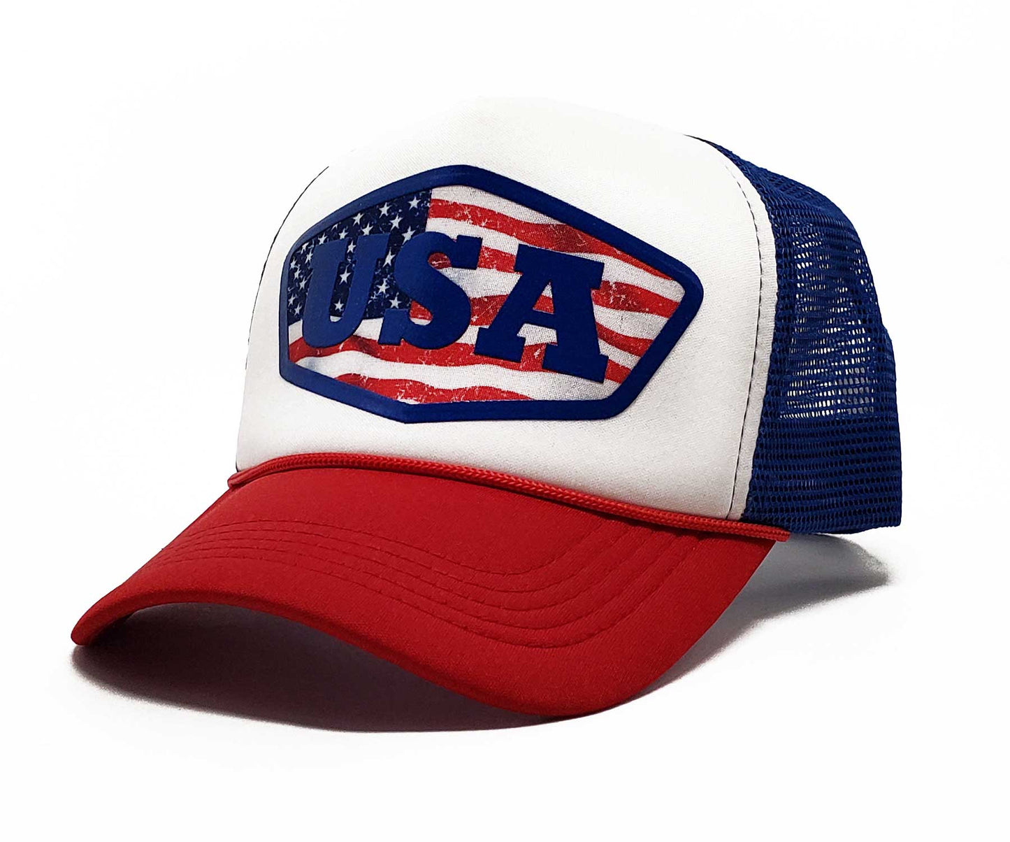 USA Modern Baseball Mesh Cap with Breathable Design: High-Quality Trucker Hat for Patriotic Fans