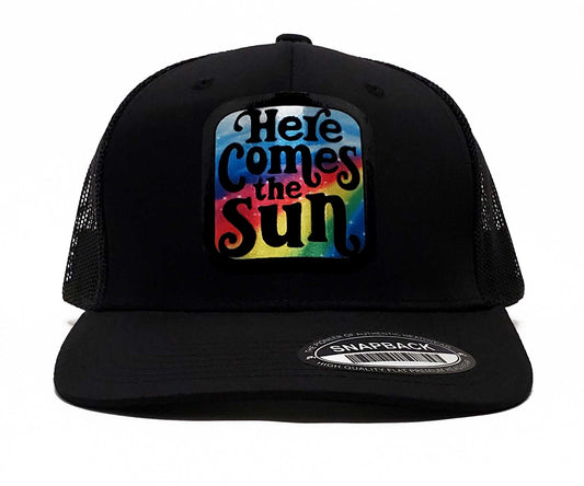 'Here Comes the Sun' Unisex Trucker & Premium Snapback Baseball Cap, Music-Inspired - Positive Vibes