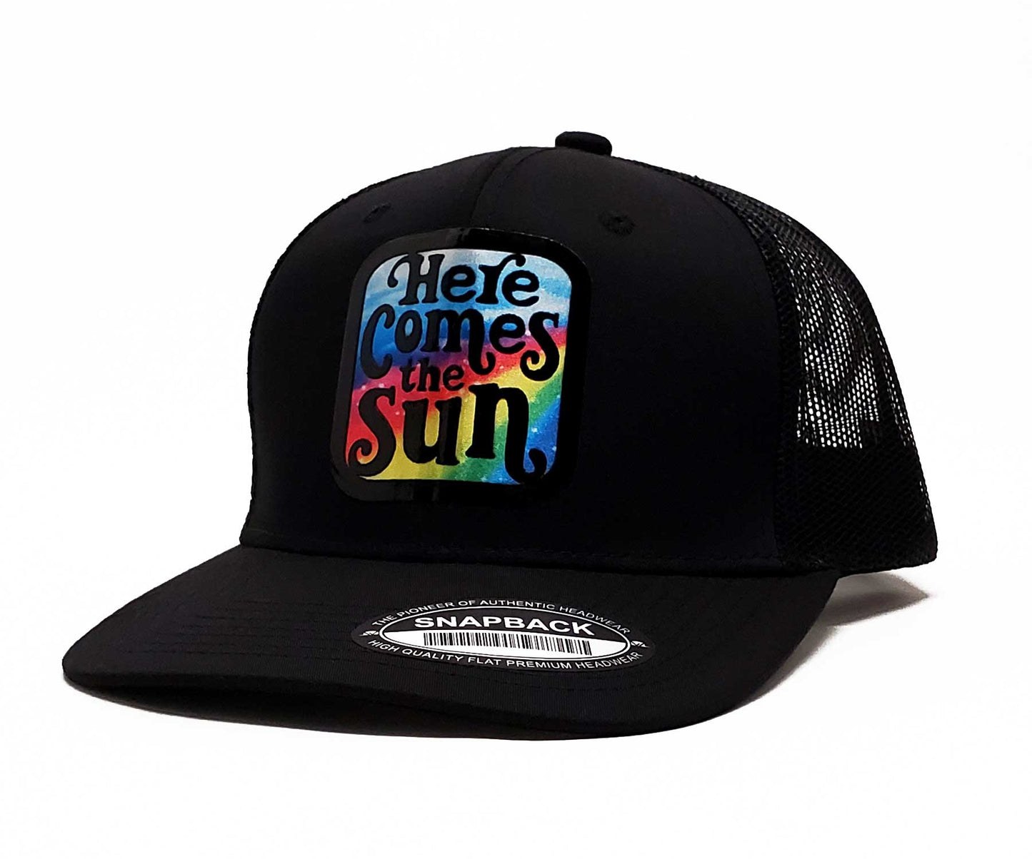 'Here Comes the Sun' Unisex Trucker & Premium Snapback Baseball Cap, Music-Inspired - Positive Vibes