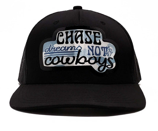 Chase Dreams Not Cowboys Snapback Meshback Baseball Cap | Premium Fitted  Trucker Hat & Trendy Caps