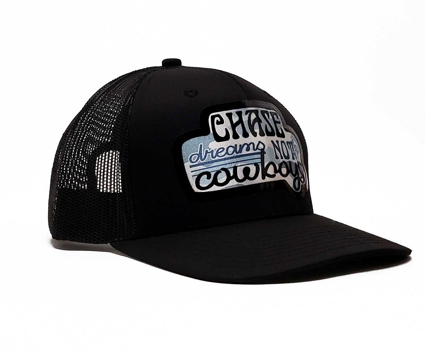 Chase Dreams Not Cowboys Snapback Meshback Baseball Cap | Premium Fitted  Trucker Hat & Trendy Caps