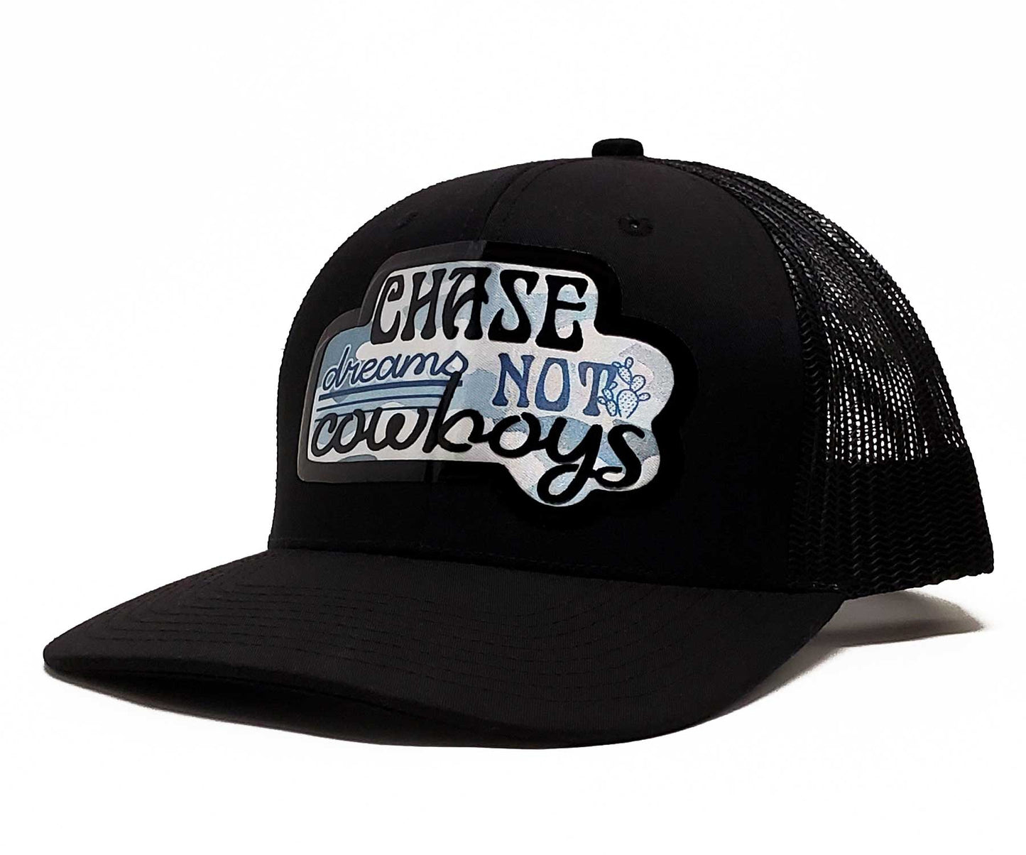 Chase Dreams Not Cowboys Snapback Meshback Baseball Cap | Premium Fitted  Trucker Hat & Trendy Caps