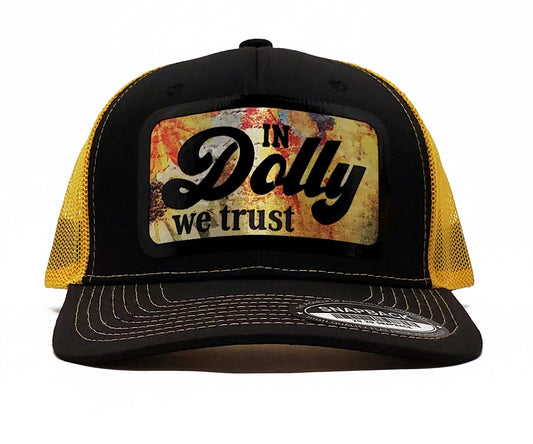 'In Dolly We Trust' Premium Vinyl Snapback Trucker & Unisex Baseball Cap, Iconic Music-Inspired