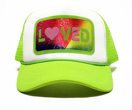 Heartfelt Verbiage Premium 'Loved' Trendy Snapback Trucker Hat Stylish