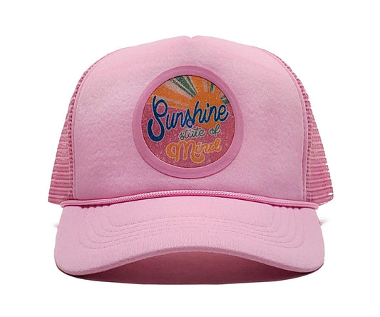 Sunshine State Of Mind Vinyl Sublimation Premium Trucker & Snapback Baseball Hat, Bright & Positive